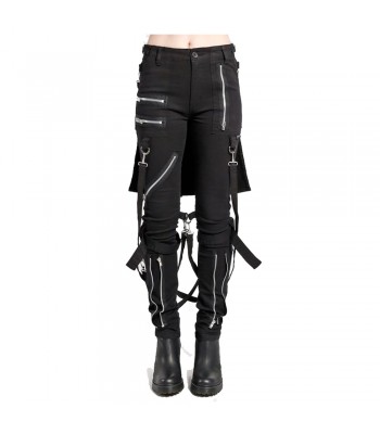 Women Bumflap Bondage Pants EMO Biker Gothic Pant 